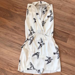 Wilfred Aritzia Sabine cream bird print dress SM
